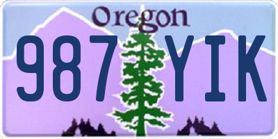 OR license plate 987YIK