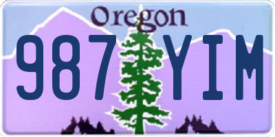 OR license plate 987YIM