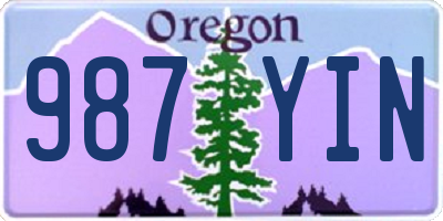 OR license plate 987YIN