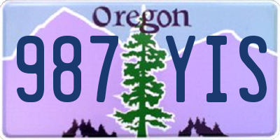 OR license plate 987YIS