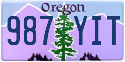 OR license plate 987YIT