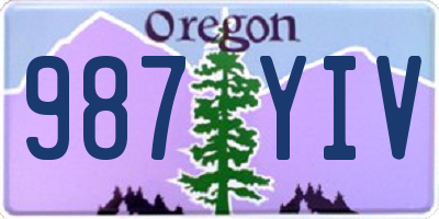 OR license plate 987YIV