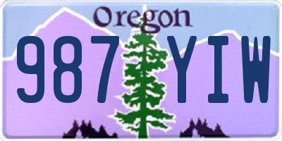 OR license plate 987YIW