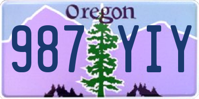 OR license plate 987YIY