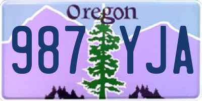 OR license plate 987YJA