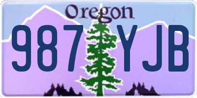 OR license plate 987YJB