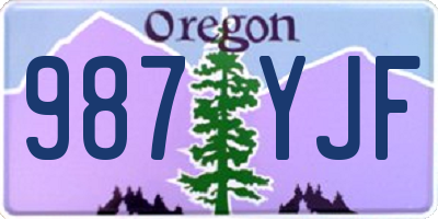 OR license plate 987YJF