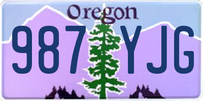 OR license plate 987YJG