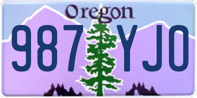 OR license plate 987YJO