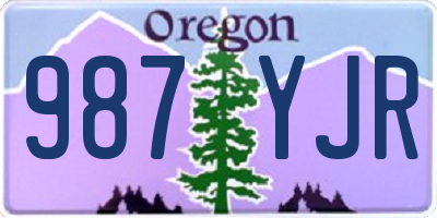 OR license plate 987YJR