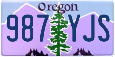 OR license plate 987YJS