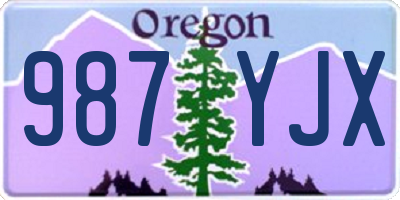 OR license plate 987YJX