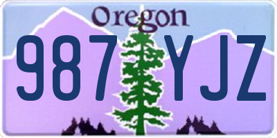 OR license plate 987YJZ