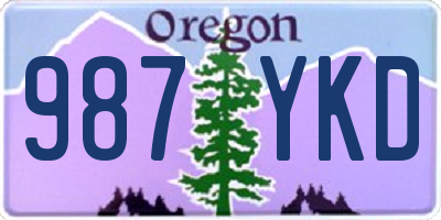 OR license plate 987YKD