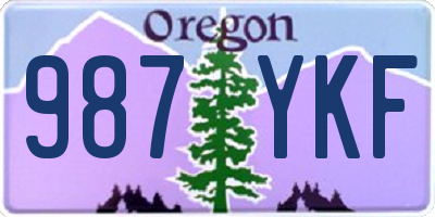 OR license plate 987YKF