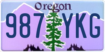 OR license plate 987YKG