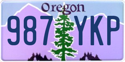 OR license plate 987YKP