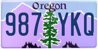 OR license plate 987YKQ