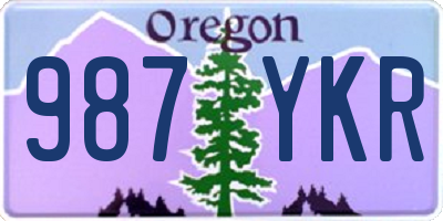 OR license plate 987YKR