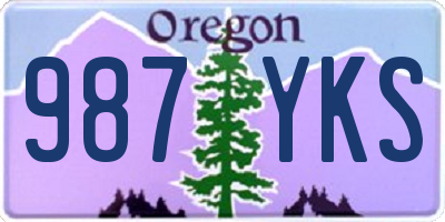 OR license plate 987YKS