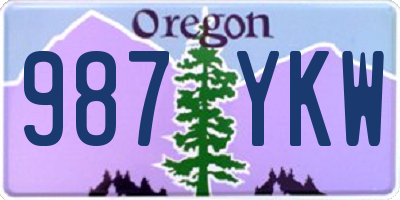 OR license plate 987YKW