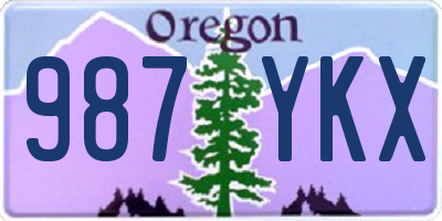 OR license plate 987YKX