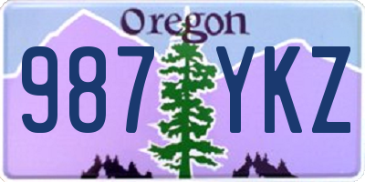 OR license plate 987YKZ