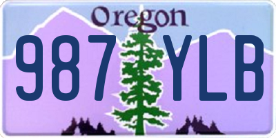 OR license plate 987YLB