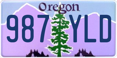 OR license plate 987YLD