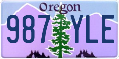 OR license plate 987YLE