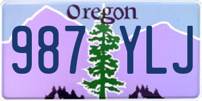 OR license plate 987YLJ