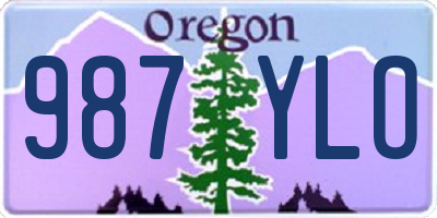 OR license plate 987YLO