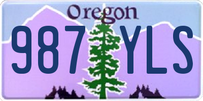 OR license plate 987YLS