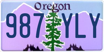 OR license plate 987YLY