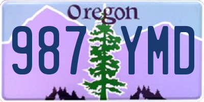 OR license plate 987YMD