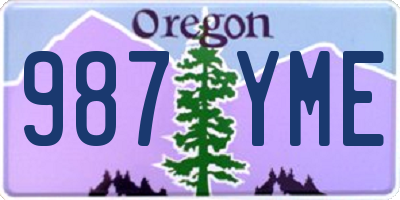 OR license plate 987YME