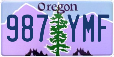 OR license plate 987YMF