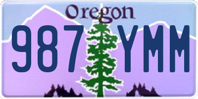 OR license plate 987YMM