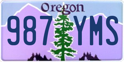 OR license plate 987YMS