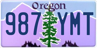 OR license plate 987YMT
