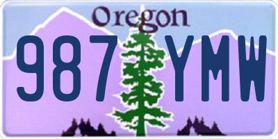OR license plate 987YMW