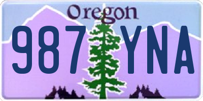 OR license plate 987YNA