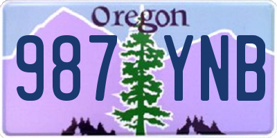 OR license plate 987YNB