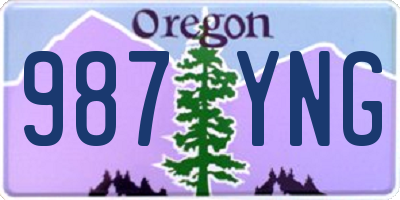 OR license plate 987YNG