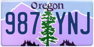 OR license plate 987YNJ