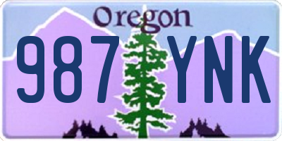 OR license plate 987YNK