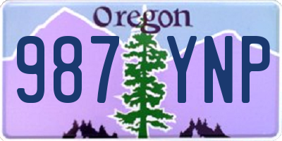 OR license plate 987YNP