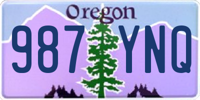 OR license plate 987YNQ