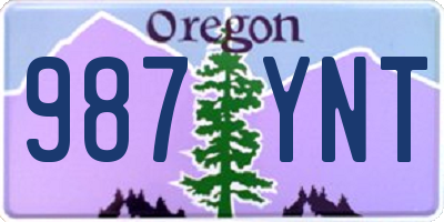 OR license plate 987YNT