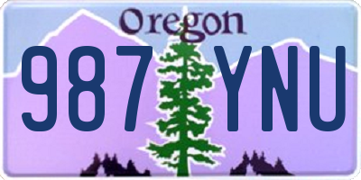 OR license plate 987YNU